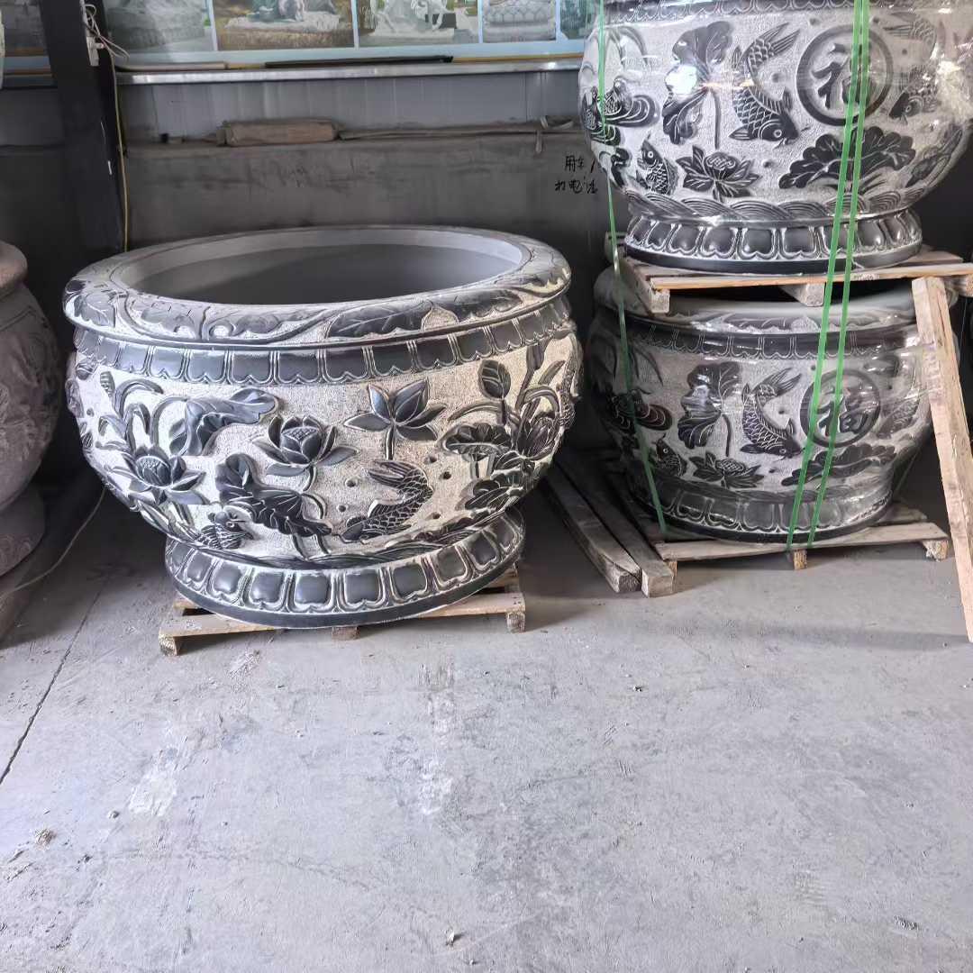嘉祥玉华石业:庭院石雕水缸、龟石缸等优质厂家,适配多场景装饰